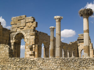 ruinas romanas de volubilis en marruecos